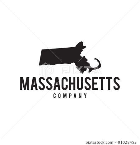 Massachusetts map outline logo design 91028452