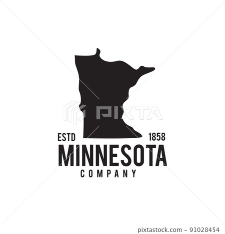 Minnesota map outline map logo design 91028454