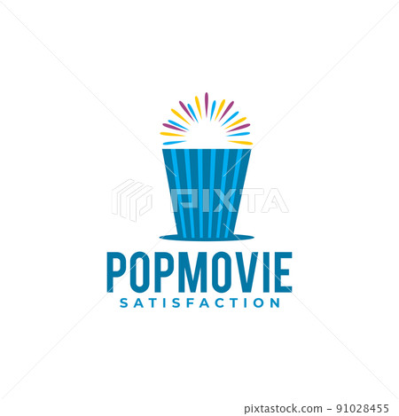 Theater building withpop corn logo design 91028455