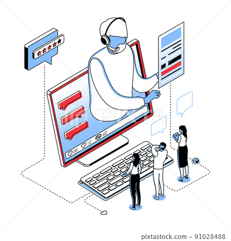 Blogging - modern line isometry design style illustration Blogging - modern line isometry design style illustration 91028488