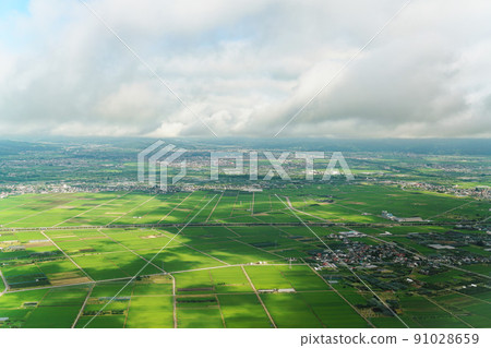 從空中俯瞰山形縣 從空中俯瞰山形縣 91028659