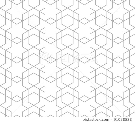 The geometric pattern with lines. Seamless vector background. White and gray texture. Graphic modern pattern. Simple lattice graphic design. 91028828