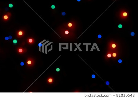 Abstract bokeh background of round Christmaslight and celebrations. 91030548