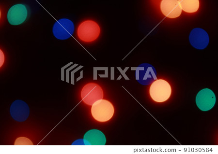Abstract bokeh background of round Christmaslight and celebrations. 91030584