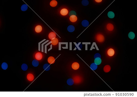 Abstract bokeh background of round Christmaslight and celebrations. 91030590