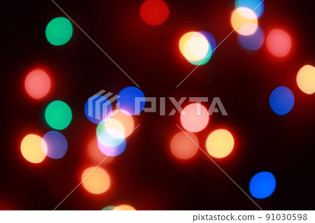 Abstract bokeh background of round Christmaslight and celebrations. 91030598