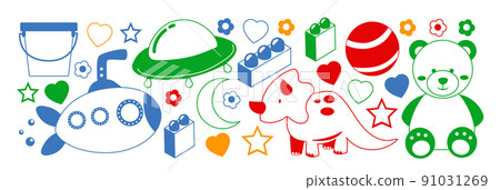 Creativity and imagination. Vector icons with school items. Creativity and imagination. Vector icons with school items. 91031269