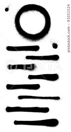 Set of graffiti spray banner. Vector spray paint shapes with smudges Set of graffiti spray banner. Vector spray paint shapes with smudges 91031524