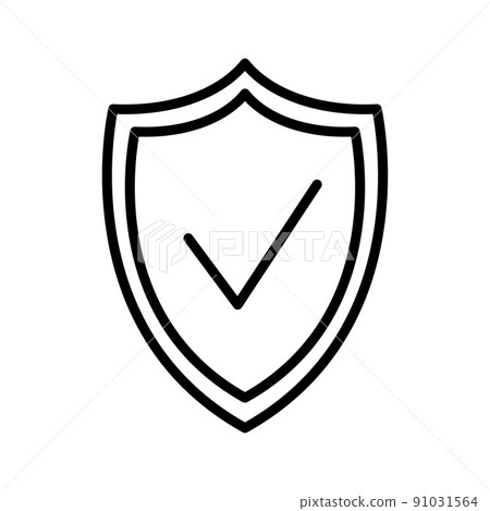 Shield with a check mark in the middle Protection icon concept. 91031564
