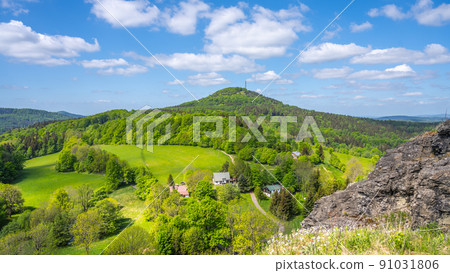 Jedlova Mountain on sunny day Jedlova Mountain on sunny day 91031806