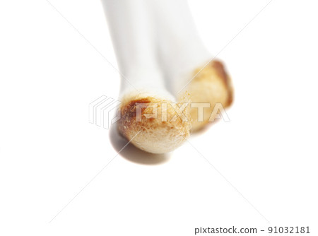 Ear wax on cotton swab isolated on white background 91032181