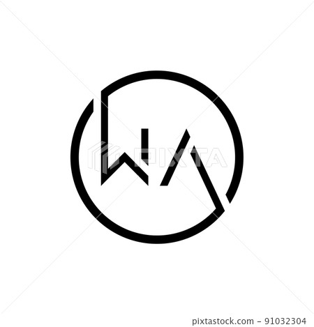 Initial Circle Letter WA Logo Design Vector Template. Initial Linked Letter WA Logo Design Initial Circle Letter WA Logo Design Vector Template. Initial Linked Letter WA Logo Design 91032304