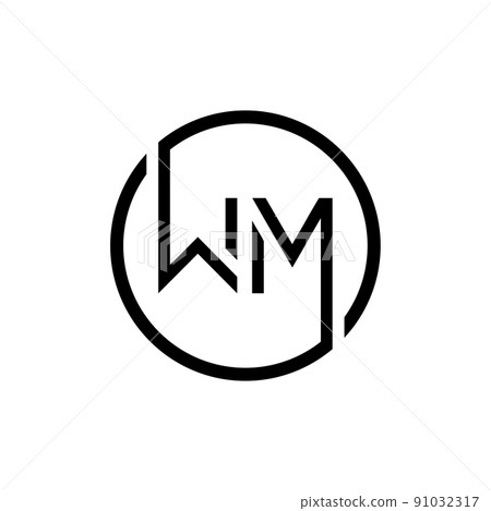 Initial letter wm logo or mw logo vector design template