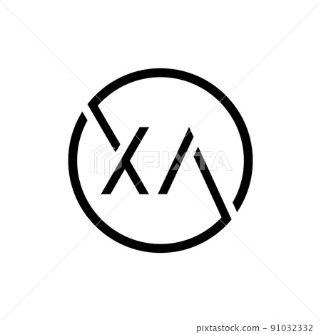 Creative Circle Letter XA Logo Design Vector Template. Initial Linked Letter XA Logo Design 91032332
