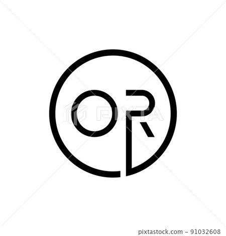 Initial Circle Letter OR Logo Design Vector Template. Abstract Minimal OR Letter Logo Design 91032608