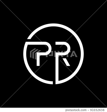 Initial PR Letter Logo Creative Typography Vector Template. Creative Circle Letter PR Logo Vector. 91032638