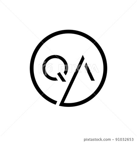 Qa q a purple letter logo design with liquid Vector Image