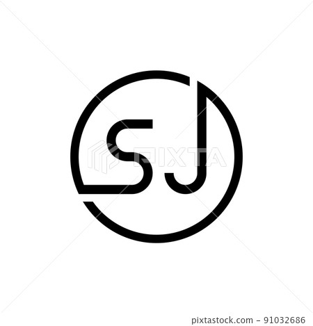 Initial Circle SJ letter Logo Design vector... - Stock Illustration ...