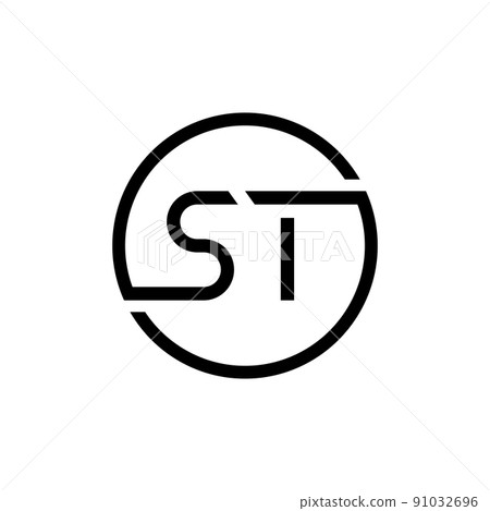 Initial Circle ST letter Logo Design vector Template. Abstract Letter ST logo Design 91032696