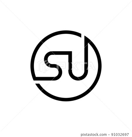 Initial Circle SU letter Logo Design vector Template. Abstract Letter SU logo Design 91032697