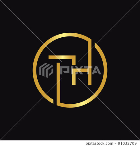 Initial Circle TH letter Logo Design vector Template. Abstract Letter TH logo Design Initial Circle TH letter Logo Design vector Template. Abstract Letter TH logo Design 91032709