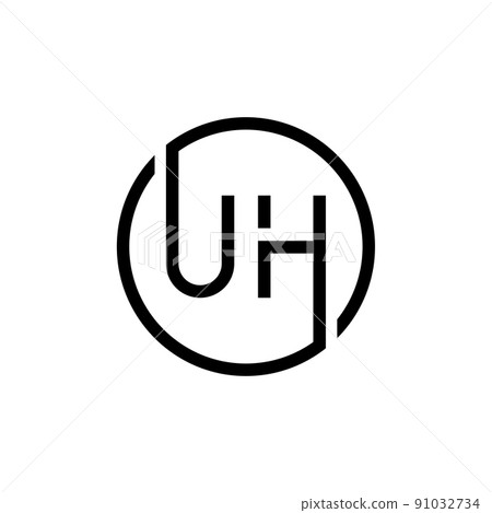 Initial Circle UH letter Logo Design vector Template. Abstract Letter UH logo Design Initial Circle UH letter Logo Design vector Template. Abstract Letter UH logo Design 91032734