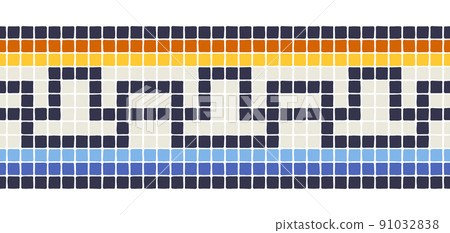 Ancient mosaic seamless pattern. Decorative antique stone ornament. 91032838