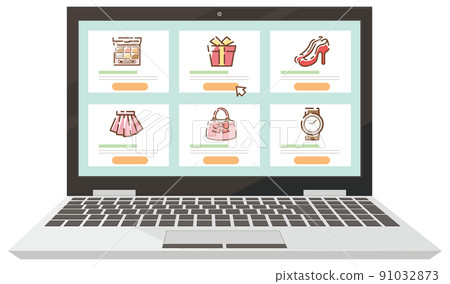 Online shopping laptop 91032873