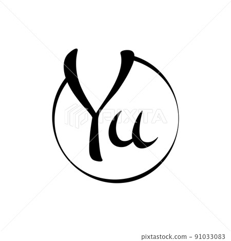 YU letter Logo Design vector Template. Abstract Script Letter YU Vector Illustration 91033083