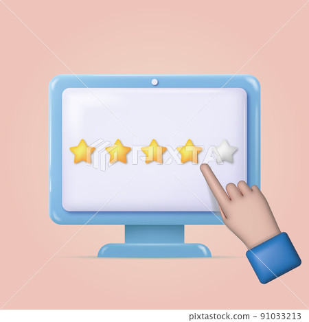 3d men's hand gives the rating five stars. Vector 3d men's hand gives the rating five stars. Vector 91033213