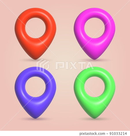 3d set of map pin pointer icon. Vector 3d set of map pin pointer icon. Vector 91033214