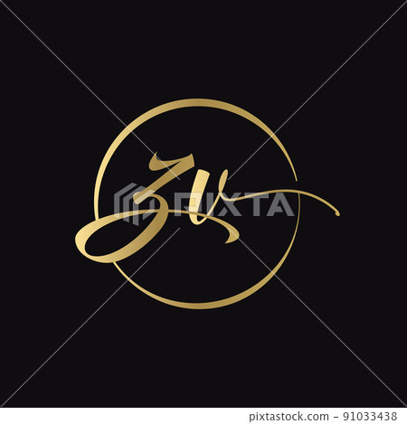 ZV letter Logo Design vector Template. Abstract Script Letter ZV Vector Illustration ZV letter Logo Design vector Template. Abstract Script Letter ZV Vector Illustration 91033438