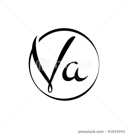 Initial VA letter Logo Design vector Template. Abstract Script Letter VA Logo Vector. Initial VA letter Logo Design vector Template. Abstract Script Letter VA Logo Vector. 91033443