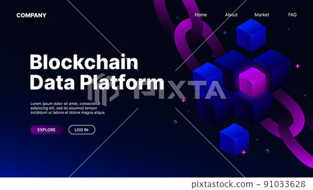 Blockchain Data Platform. Landing Page Template Blockchain Data Platform. Landing Page Template 91033628
