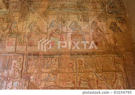Ruins of ancient Deir el-Medina, one of the group of Theban necropolises 91034795