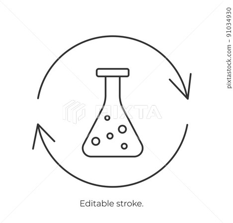 Paraben free icon symbol. Editable stroke. Vector stock illustration isolated on white background for packaging design in beauty industry. EPS10 Paraben free icon symbol. Editable stroke. Vector stock illustration isolated on white background for packaging design in beauty industry. EPS10 91034930