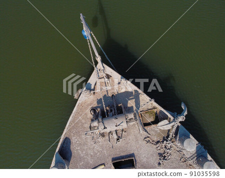 Ship sunk in the second world war. Gualtieri, Italy Ship sunk in the second world war. Gualtieri, Italy 91035598