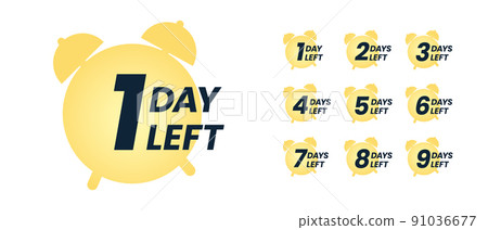 Promotion banner. Days countdown banner. Web banner with alarm clock 91036677