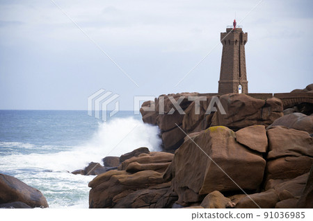 typical Brittany coast in the north of France 91036985