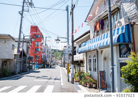 [久保川站]鯉魚旗游泳的城市景觀 91037023