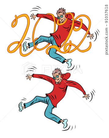 2002 is bad. Problems. Confused man. stress and depression 91037618