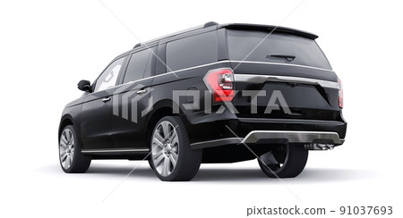 Black Premium Family SUV isolated on white background. 3d rendering Black Premium Family SUV isolated on white background. 3d rendering 91037693