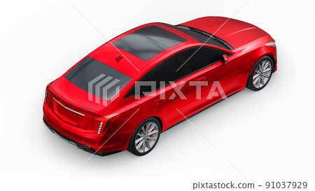 Red premium business sedan car in a sports... - Stock Illustration ...