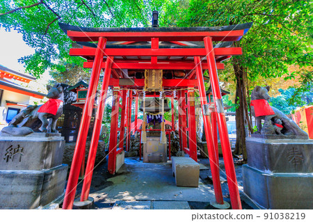 Hanazono Shrine, a cityscape of Kabukicho, Shinjuku-ku, Tokyo 91038219