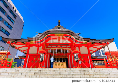 Hanazono Shrine, a cityscape of Kabukicho, Shinjuku-ku, Tokyo 91038233