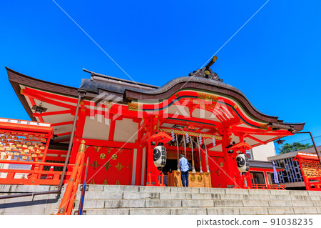 Hanazono Shrine, a cityscape of Kabukicho, Shinjuku-ku, Tokyo 91038235