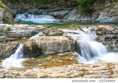 Ashibetsu City, Hokkaido, Spring Sandan Falls with plenty of negative ions [May] 91038464