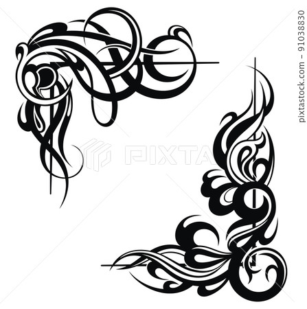 Black tattoo vector design art abstract graphic illustration  91038830