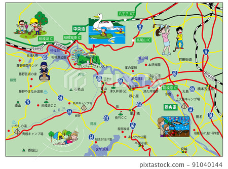 Arbitrary, Sagamihara sightseeing spot map Arbitrary, Sagamihara sightseeing spot map 91040144