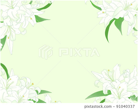 Yuri frame ④ (four corners, yellow-green background) Yuri frame ④ (four corners, yellow-green background) 91040337